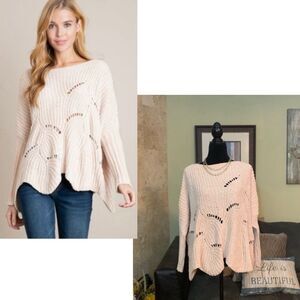 NWT Boho Oversized Chunky Knit Chenille Sweater M